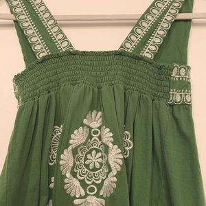 BCBG MAXAZRIA Designer Green Sleeveless Tunic Top or Mini Dress 29” Long New S